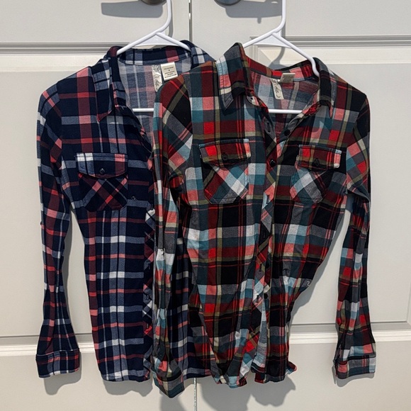 Bella D. Tops - Bella D. Red and Blue Plaid Shirts